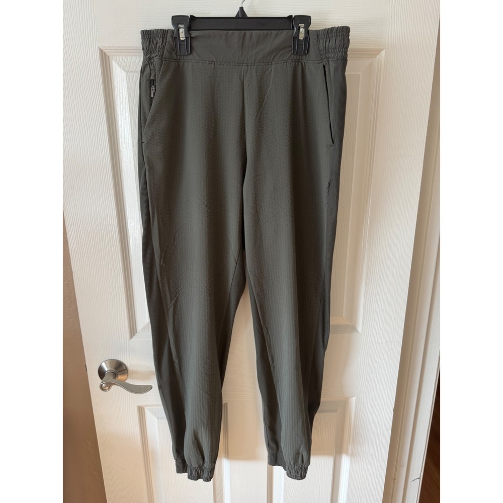 Athleta Textured Brooklyn Jogger Pants Olive Green Womens‎ Size 10 566689-01
